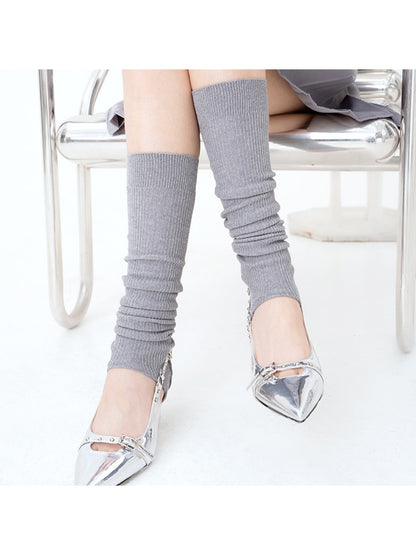Cozyra - Solid Color Footed Leg Warmers
