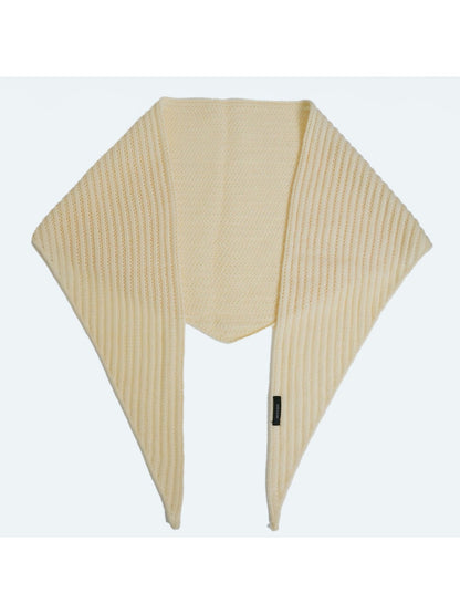 Scarvii - Solid Ribbed Knit Triangle Scarf