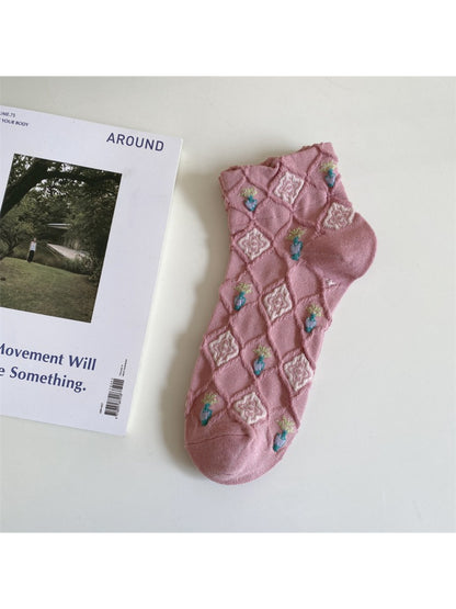 Rufia - Floral Stitch Trellis Socks