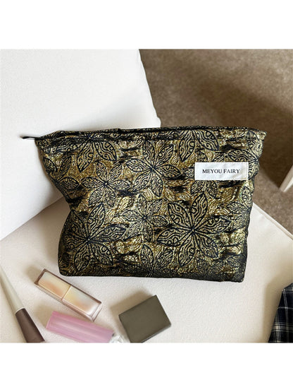 Cosbai - Elegant Floral Zippered Cosmetic Bag
