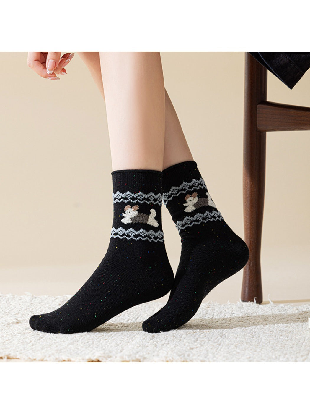 Rufia - Cute Animal Pattern Mid-Calf Socks