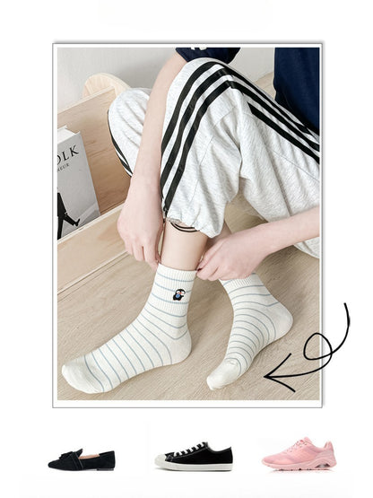 Rufia - Tiny Character Stripe Crew Socks