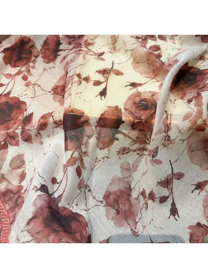 Scarvii - Lightweight Pink Floral Print Wrap Scarf
