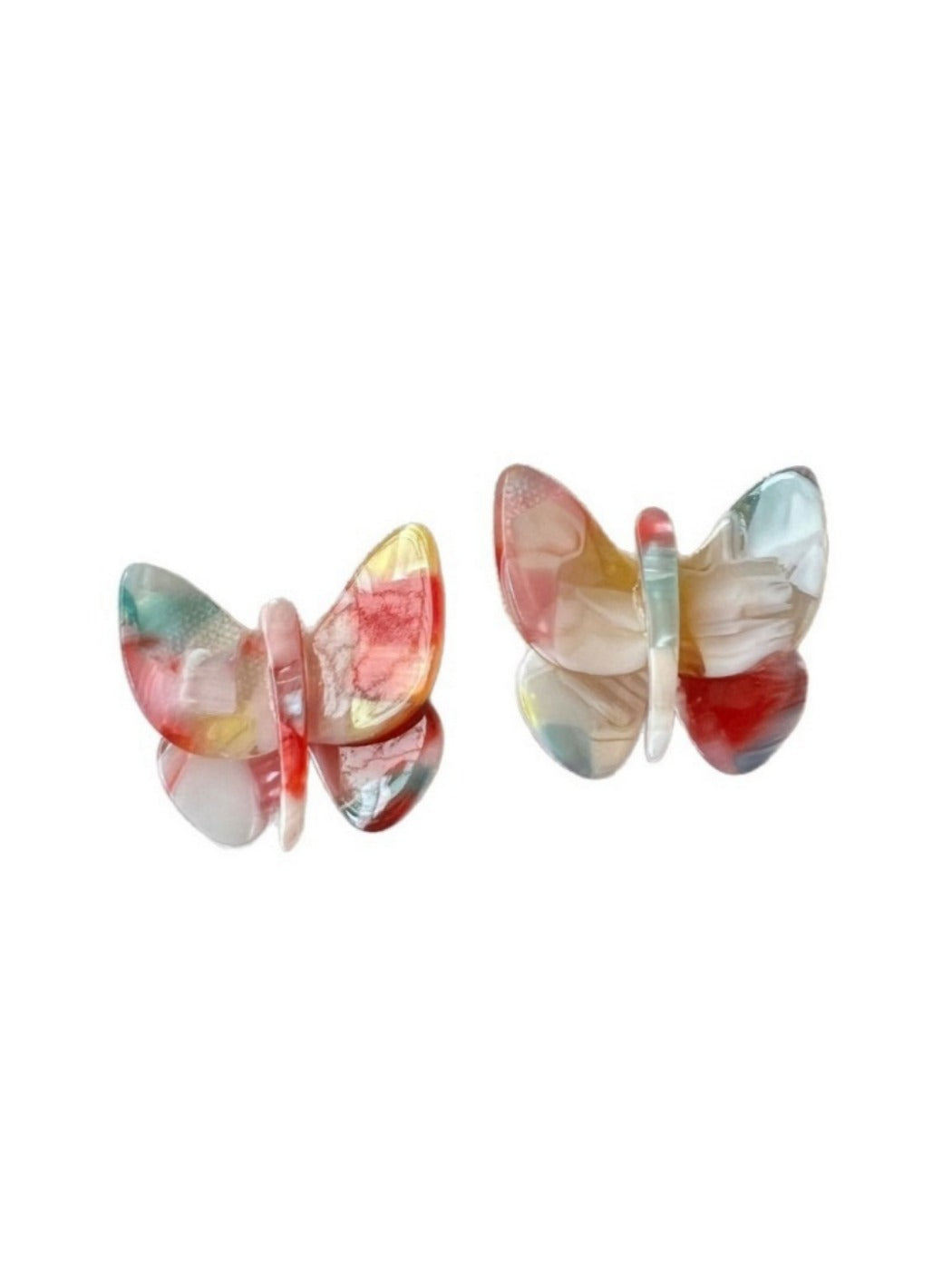 Earwish - Pink Butterfly Earrings with Color Block