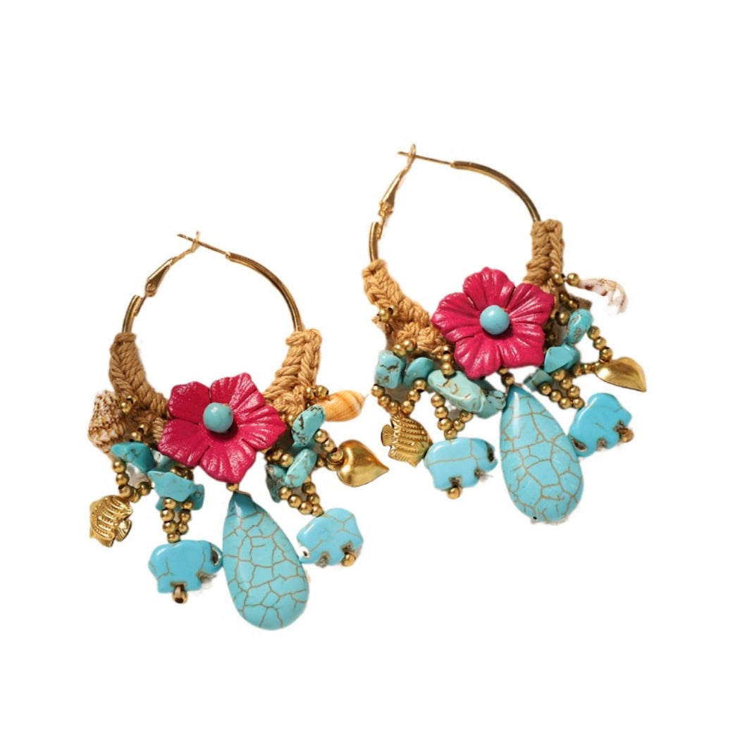 Earwish - Boho Woven Floral Beads Earrings - Sweet & Bold