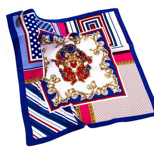 Scarvii - Vintage Mixed-Print Scarf - Paisley, Polka Dots & Stripes
