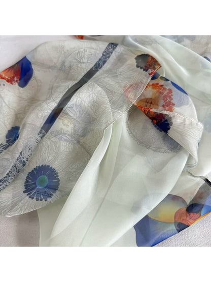 Scarvii - Floral Print Simple Styling Scarf