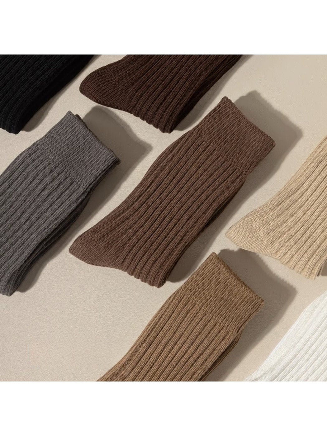 Rufia - Solid Color Everyday Crew Socks