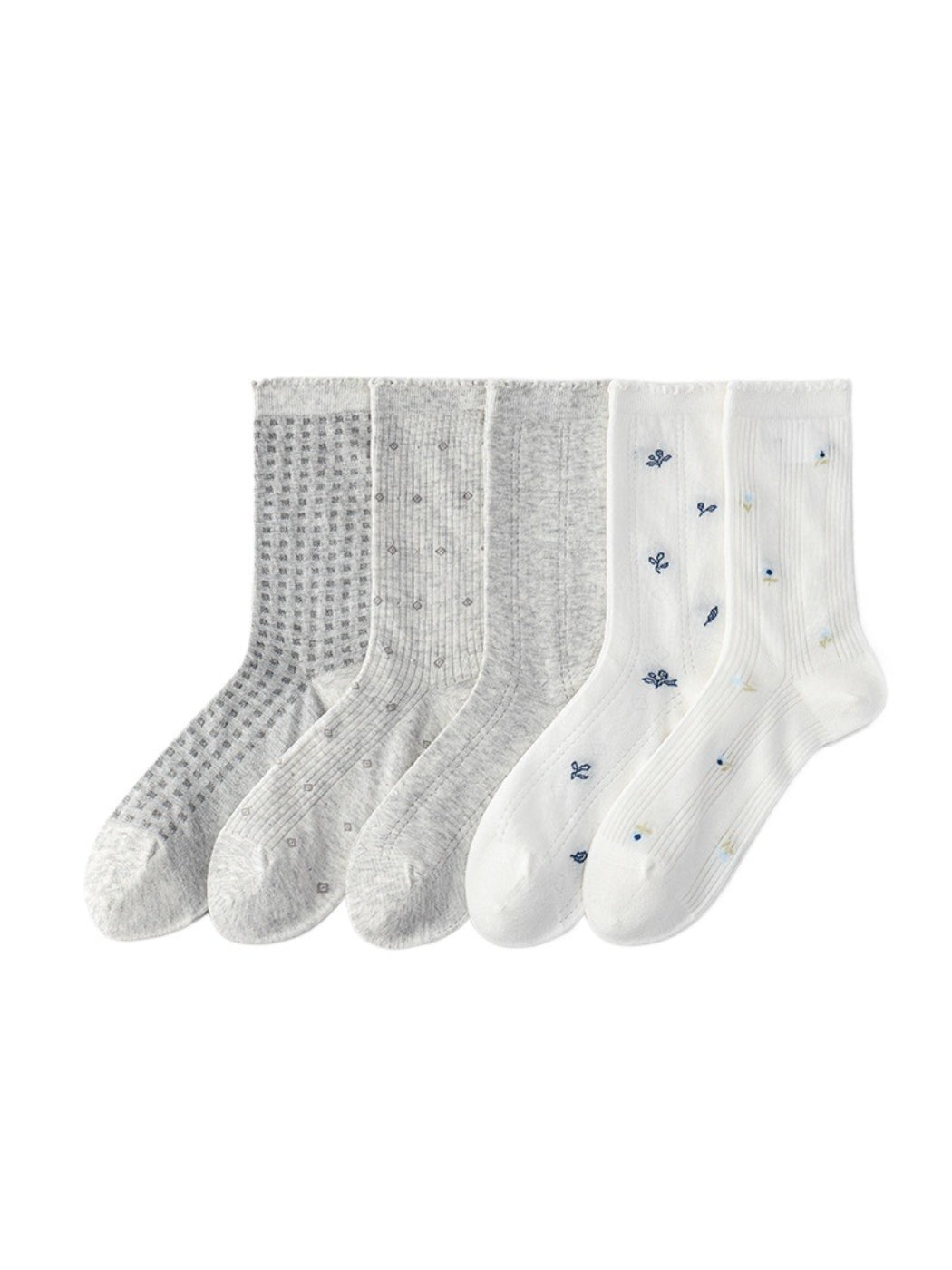Rufia - Mixed Texture Knit Crew Socks product image 3
