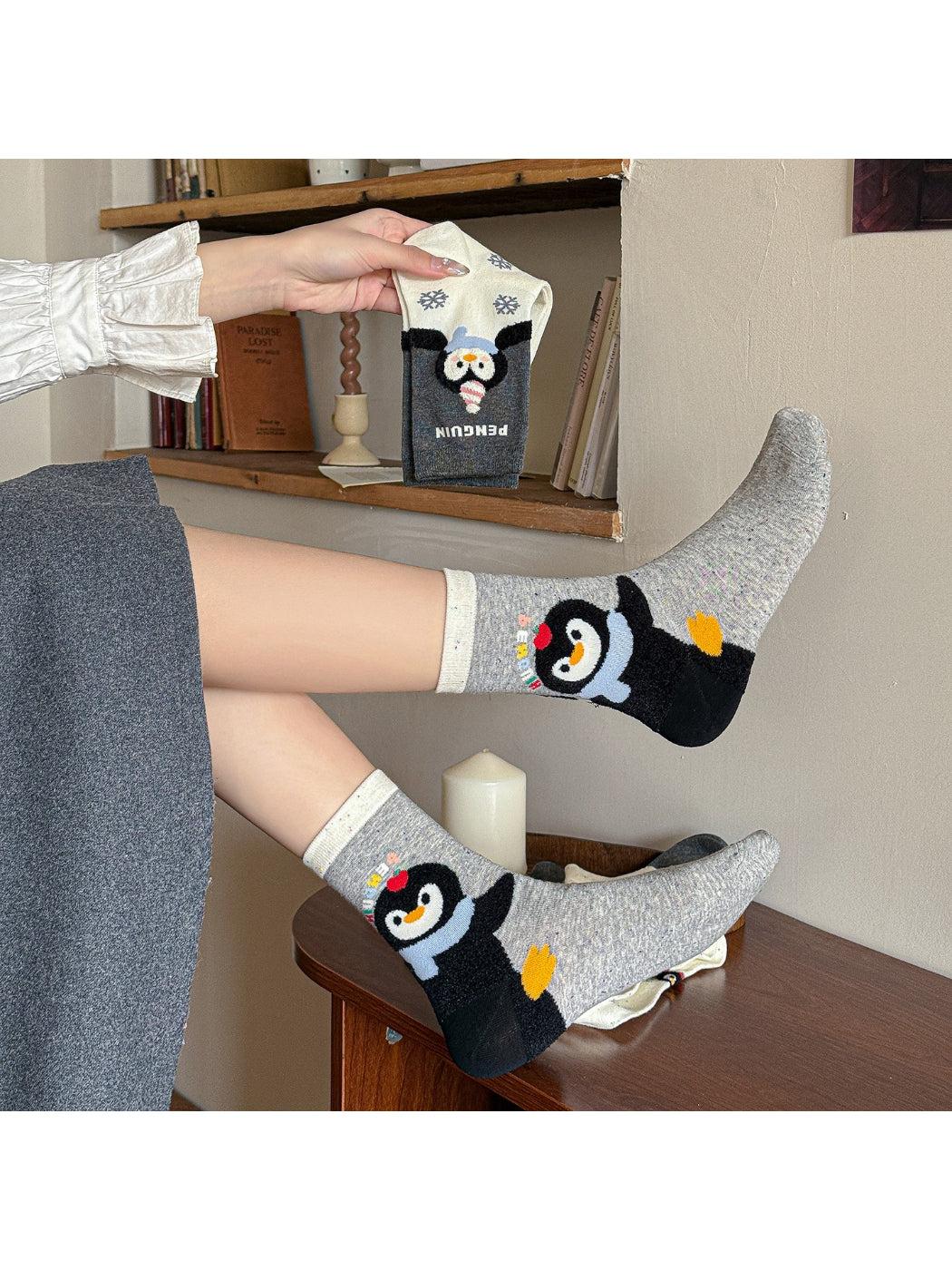 Rufia - Playful Penguin Design Soft Crew Socks product image 3