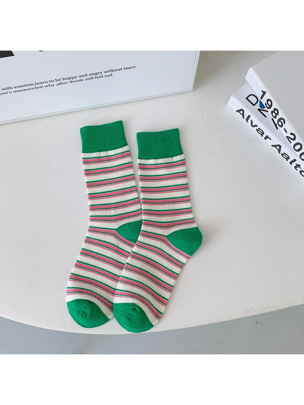 Rufia - Bright Stripe Knit Crew Socks