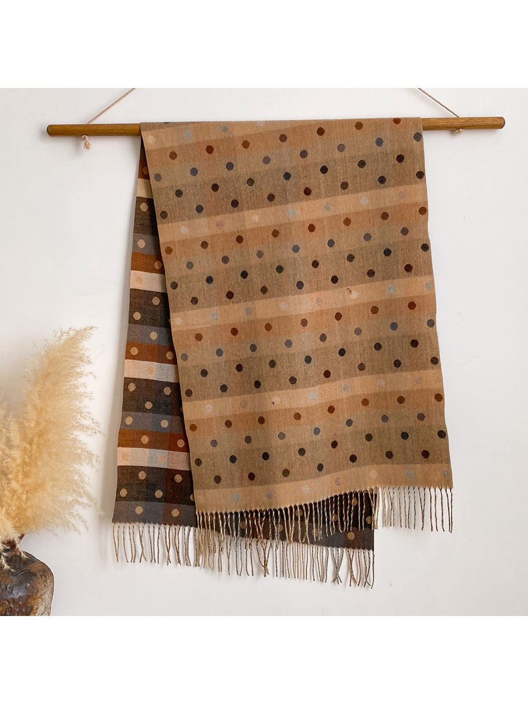 Scarvii - Color Block Polka Dot Scarf & Wrap