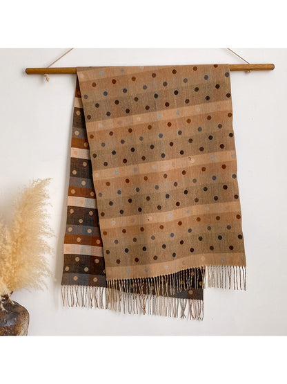 Scarvii - Color Block Polka Dot Scarf & Wrap
