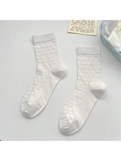 Rufia - Smple Pattern Ruffle Cuffs Crew Socks