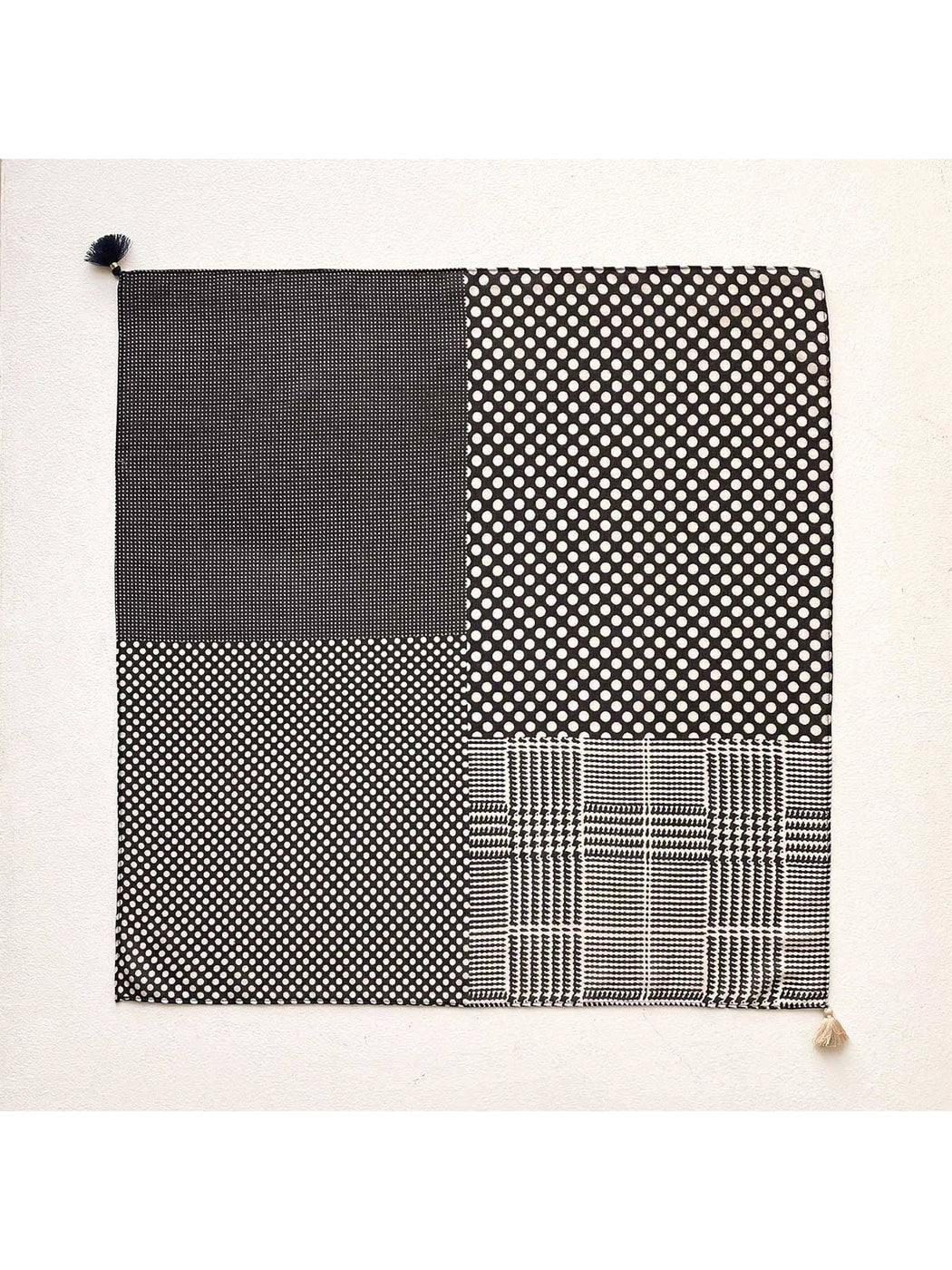 Scarvii - Geometric Polka Dot Patchwork Square Scarf