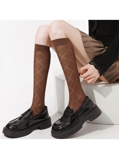 Rufia - Retro Argyle Pattern Fashion Socks
