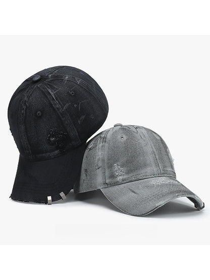 Haila - Distressed Washed Finish Curved Brim BaseballCap
