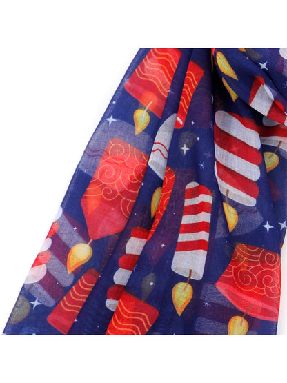 Scarvii - Christmas Red Candle Print Scarf