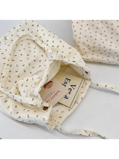 Cosbai - Floral Print Tote Shoulder Bag