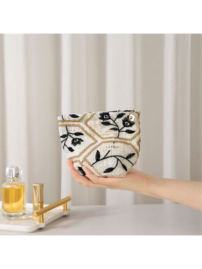 Cosbai - Women's Floral Print Handheld Cosmetic Bag