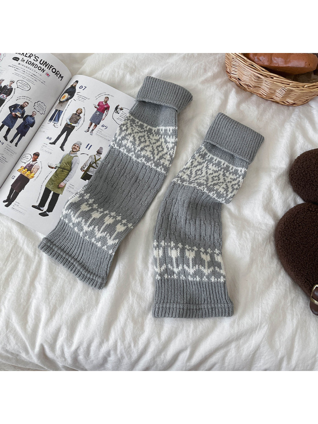 Cozyra - Fair Isle Knit Leg Warmers