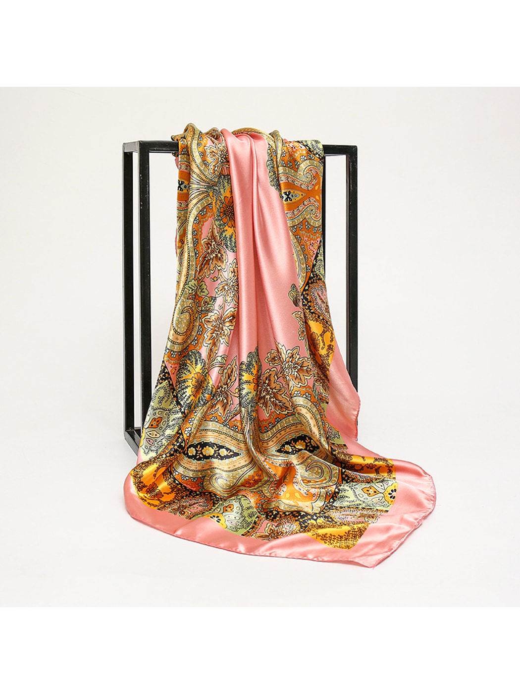 Scarvii - Bright Floral Pattern Fashion Square Scarf