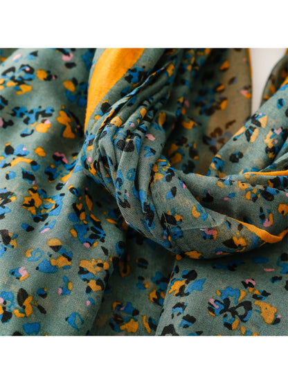 Scarvii - Small Floral Print Lightweight Scarf
