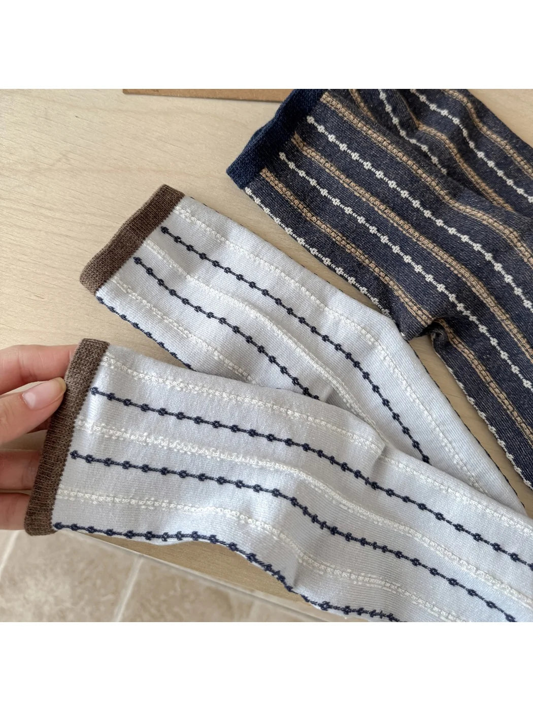 Rufia - Narrow Stripe Contrast Crew Socks