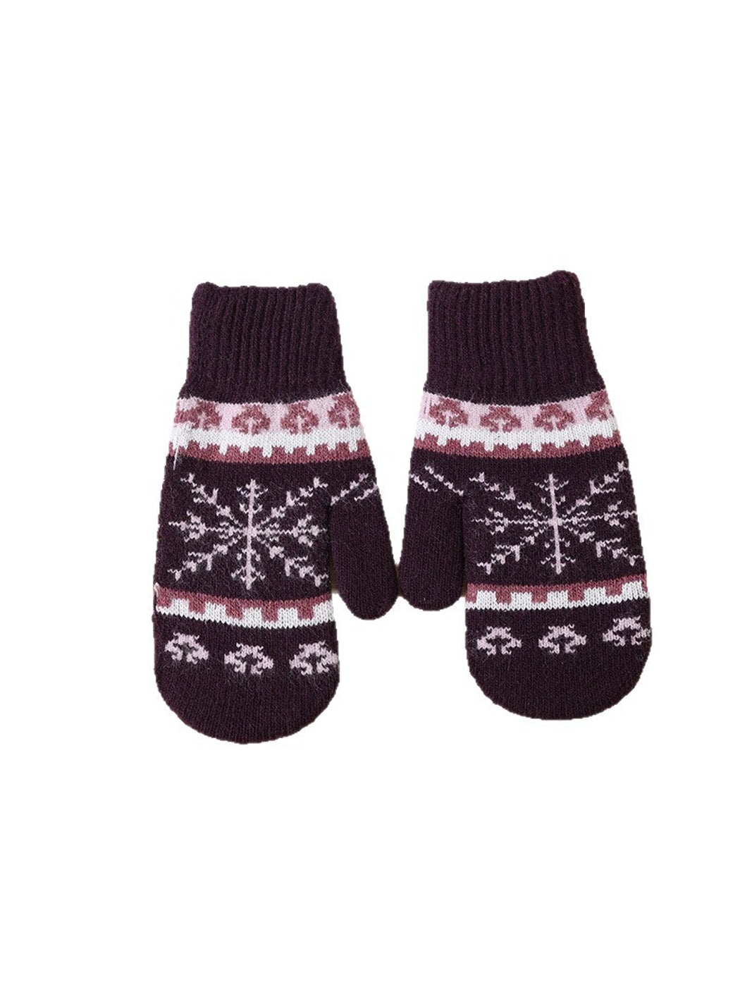 Gloving - Women's Snowflake Jacquard Knit Winter Mittens