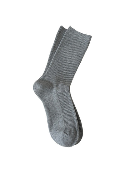 Rufia - Classic Ribbed Neutral Crew Socks