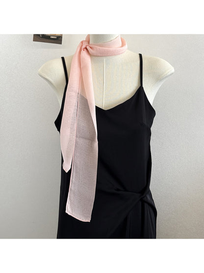 Scarvii - Retro Style Solid Narrow Scarf