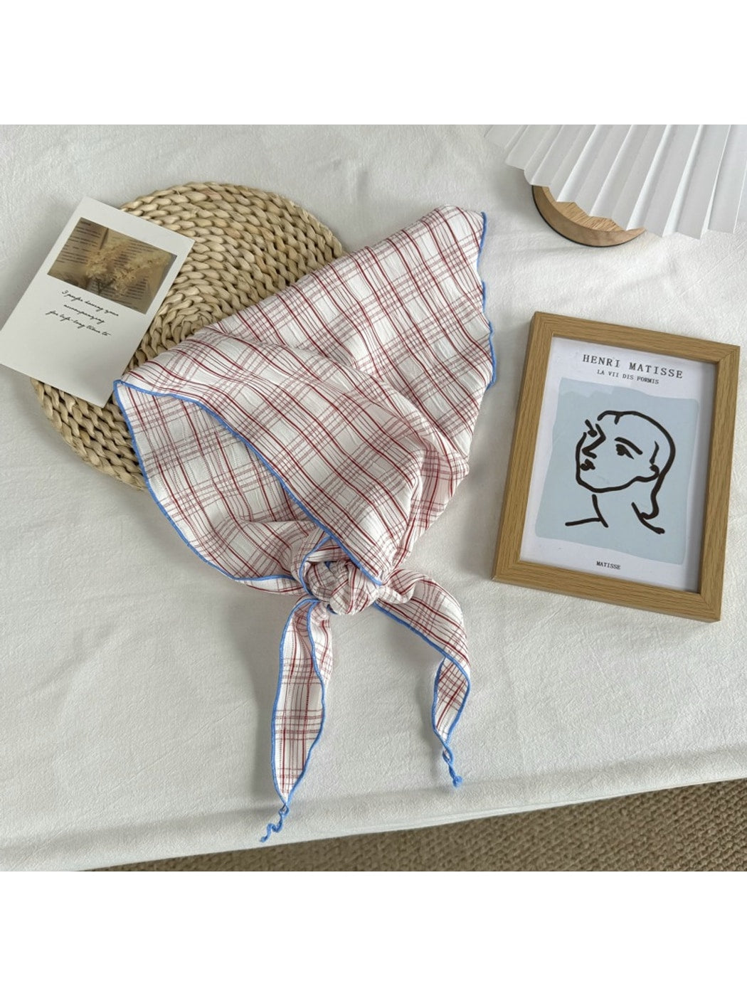 Scarvii - Minimal Check Pattern Triangle Bandana