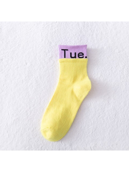 Rufia - Monday to Sunday Text Colour Crew Socks product image 6