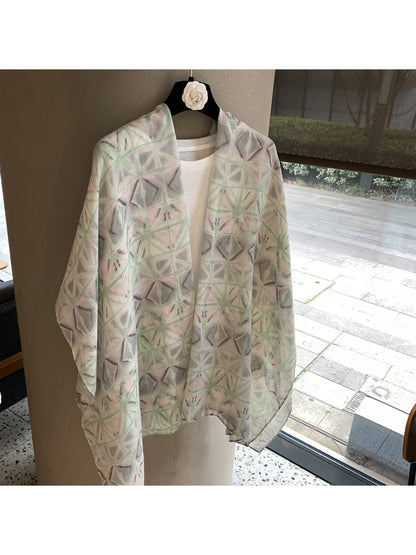 Scarvii - Geometric Print Shawl Scarf