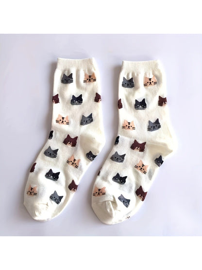 Rufia - Cute Cat Face Pattern Crew Socks product image 5