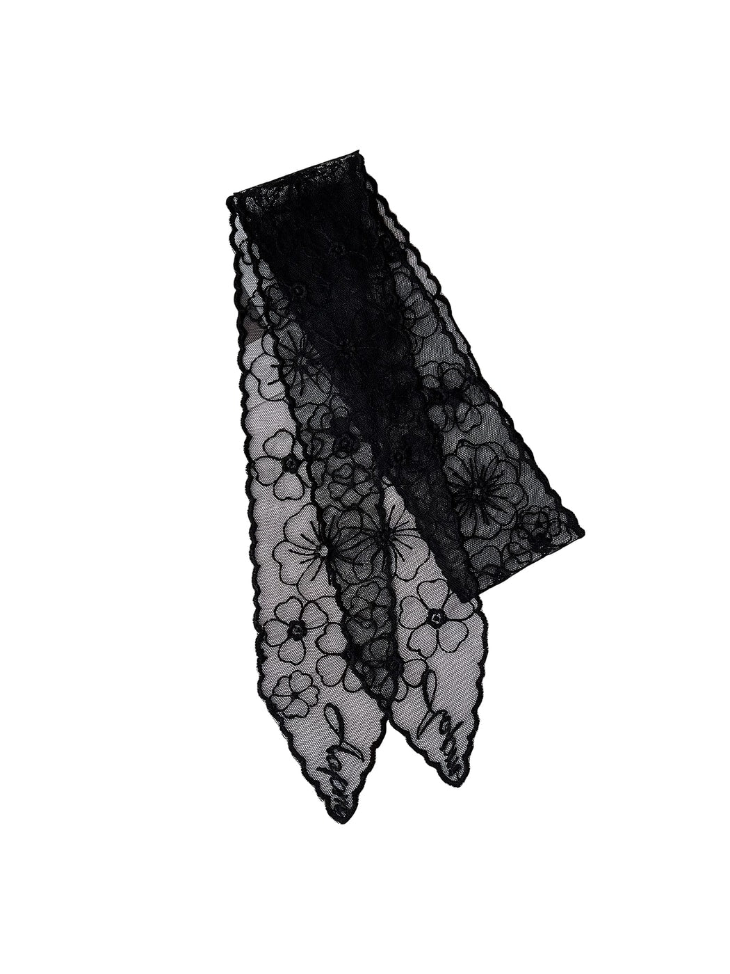 Scarvii - Floral Lace Long Narrow Decorative Scarf