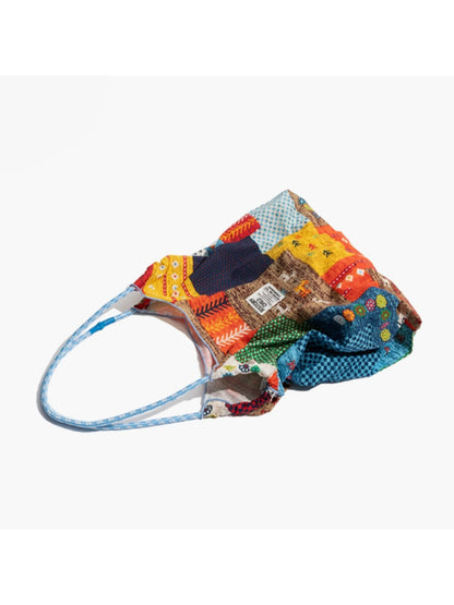 Cosbai - Colorblock Large Shoulder Bag - Spacious & Unique