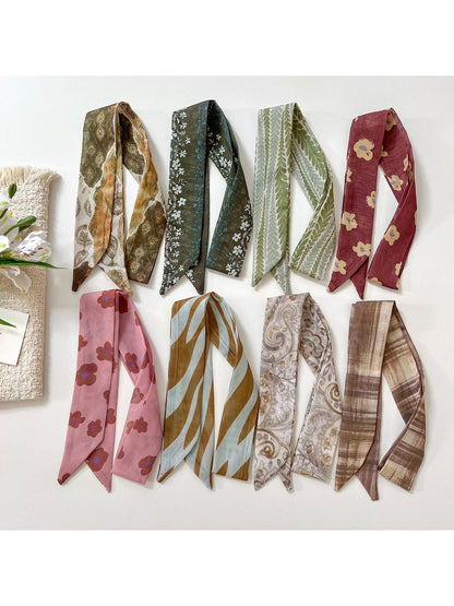 Scarvii - Elegant Vintage Printed Narrow Scarf