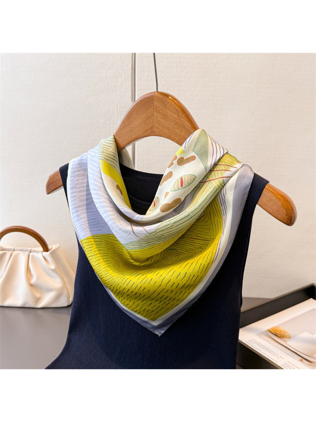 Scarvii Playful Cat Print Square Scarf