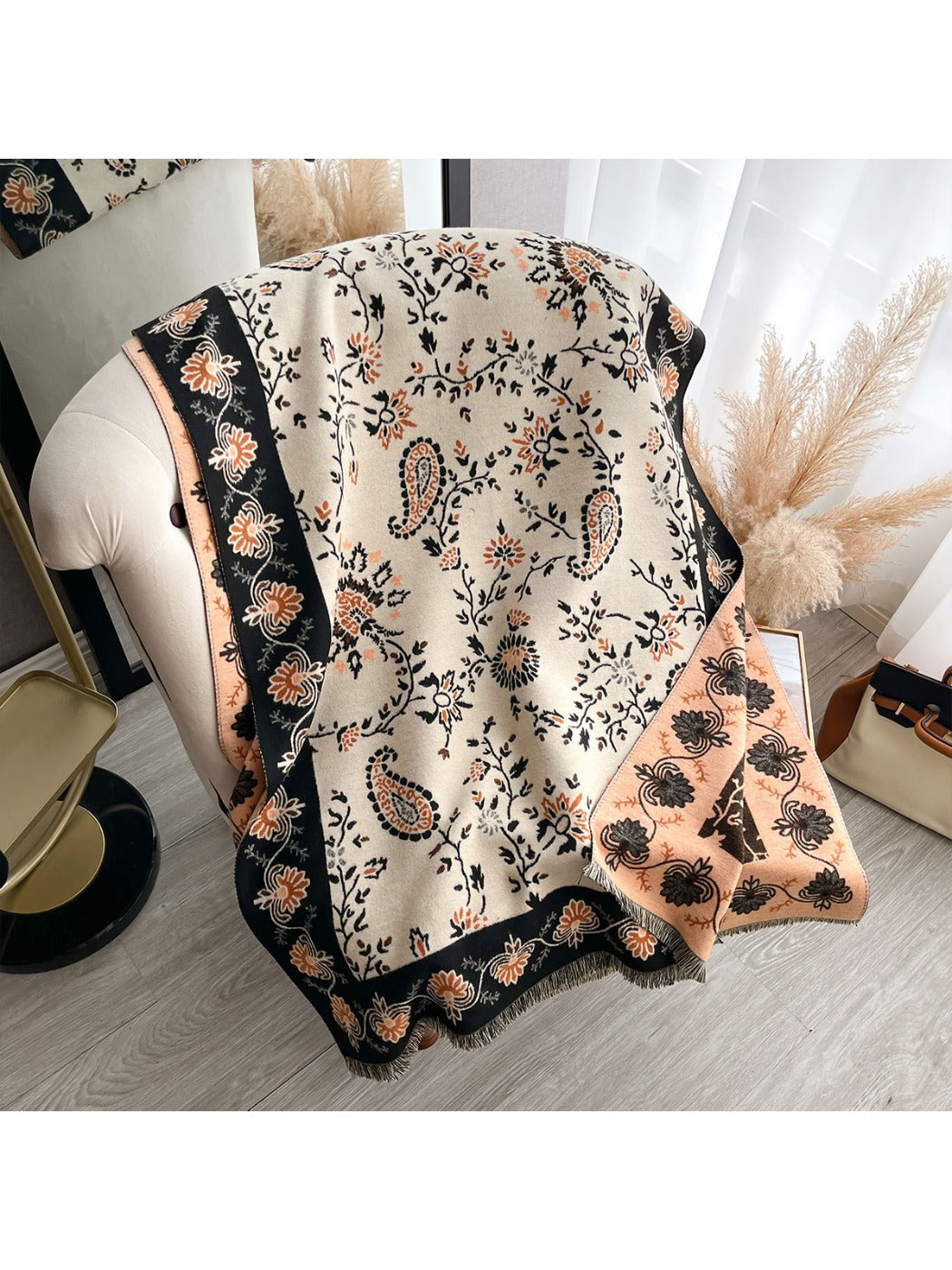 Scarvii – Reversible Paisley Fringe Scarf & Wrap