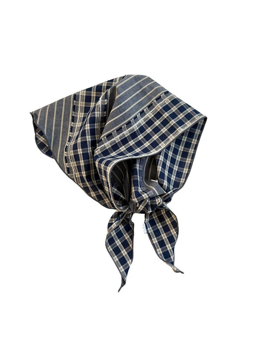 Scarvii - Vintage Classic Striped Plaid Triangle Head Scarf