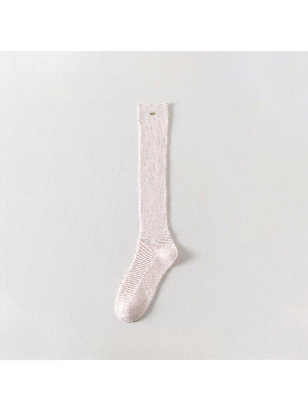Rufia - Small Metal Plate Detail Solid Color Knee-high Socks