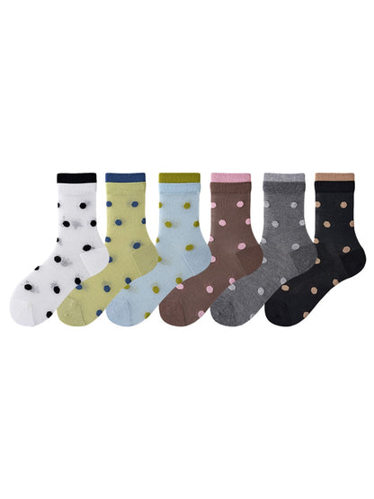 Rufia - Fresh Contrast Polka Dot Crew Sock