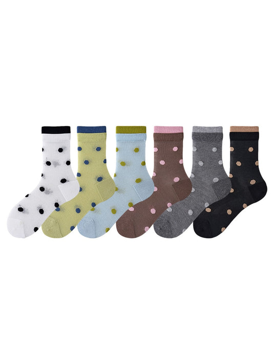 Rufia - Fresh Contrast Polka Dot Crew Sock