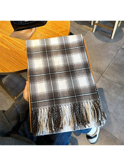 Scarvii - Classic Plaid Long Fringe Winter Scarf