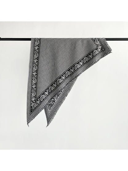 Scarvii - Houndstooth Paisley Triangle Scarf