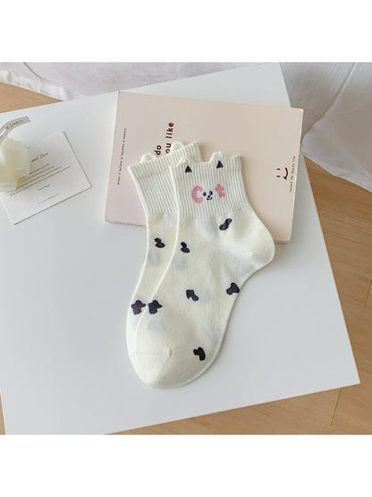 Rufia - Cute Cat Letter Print Everyday Crew Socks product image 7