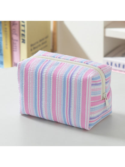 Cosbai - Striped Multi-toned Cosmetic Organizer Bag