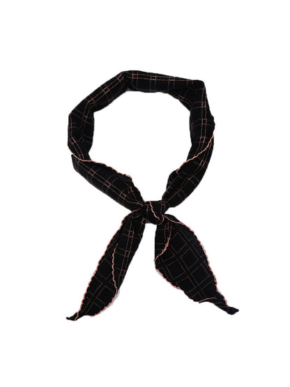 Scarvii - Retro Check Pattern Fashion Triangle Bandana