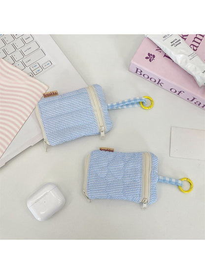 Close-up of Cosbai Mini Zipper Key Pouch zipper and stitching details